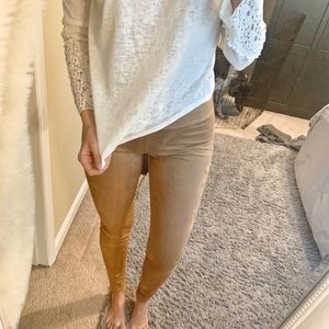 TAN SUEDE HIGH WAISTED LEGGINGS ✨